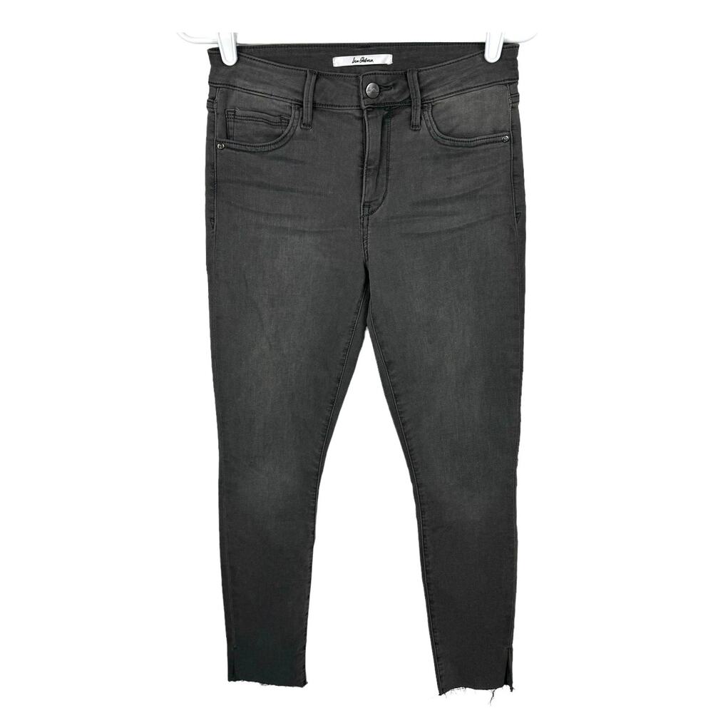 Women Sam Edelman Gray Jean The Kitten Mid Rise Skinny Ankle Distressed Denim 27